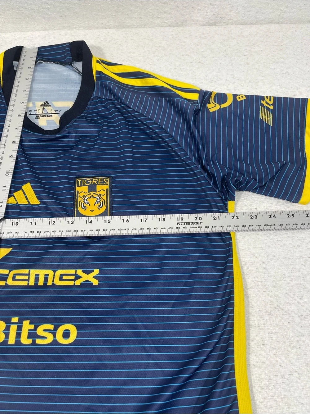 adidas Tigres UANL Soccer Jersey Shirt (Large) Blue/Yellow. SKU#0531